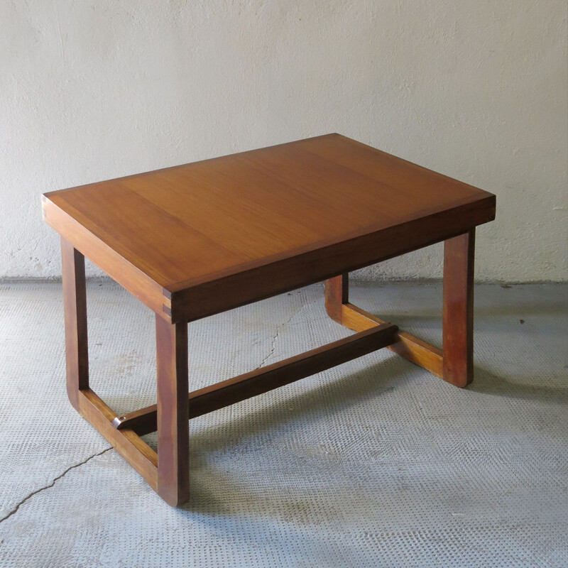 Table basse scandinave vintage en bois teinte chêne