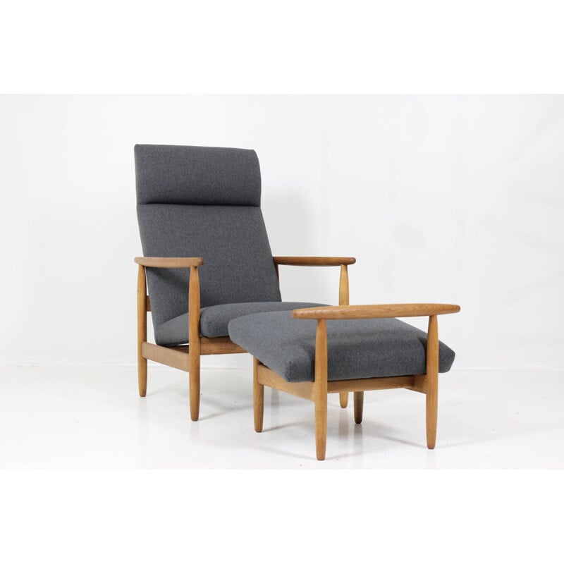 Fauteuil FDB Møbler en chêne et tissu, E.A. JOHANSSON - 1960