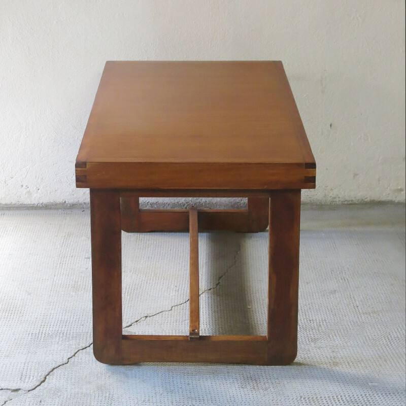 Table basse scandinave vintage en bois teinte chêne