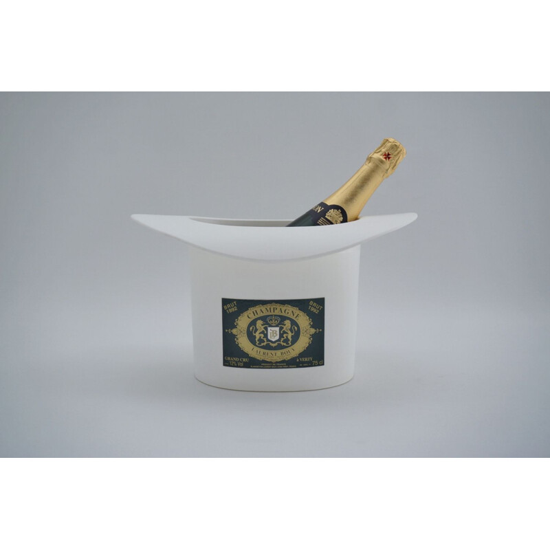 Vintage top hat champagne ice bucket for Laurent Bouy, France 1990