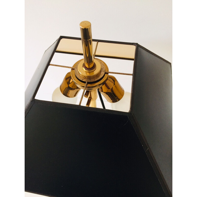 Square vintage table lamp in brass by Deknudt for Maison Jansen, 1980