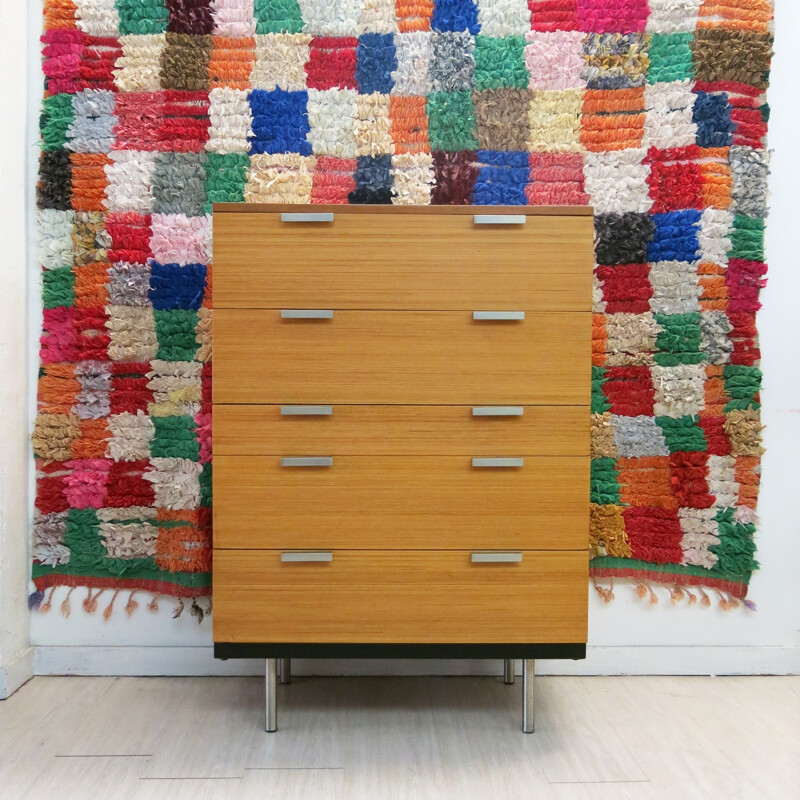 Stag chest of drawers with 5 drawers, John & Sylvia REID - 1960s