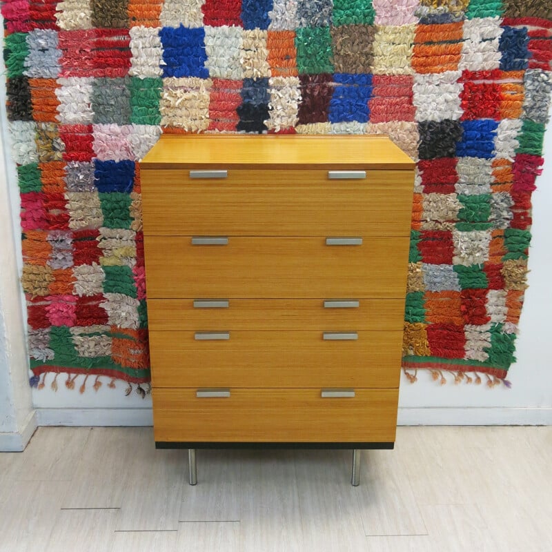Stag chest of drawers with 5 drawers, John & Sylvia REID - 1960s