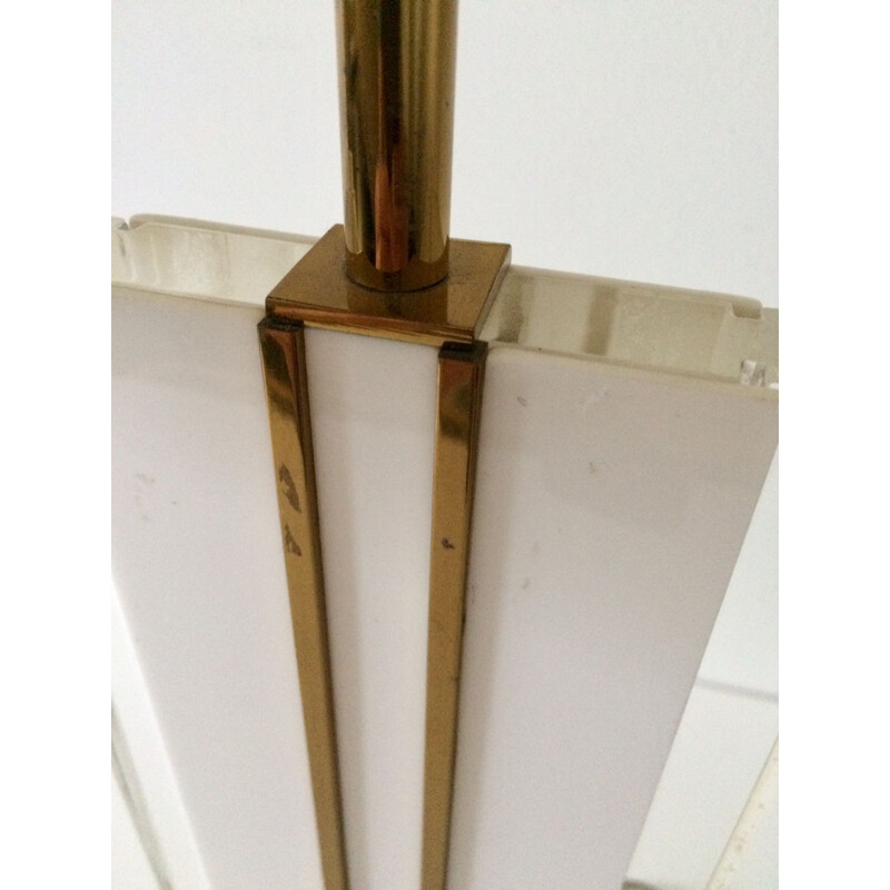 Vintage table lamp in lucite and brass by Romeo Rega, Italy 1970