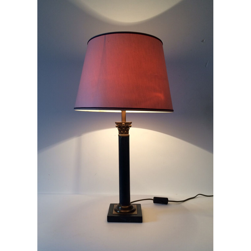 Lámpara de mesa vintage Corinthian Colom de Lustrerie Deknudt, Bélgica 1980