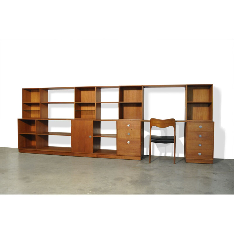 Vintage modular teak wall system "Cresco" by Finn Juhl for France & Son (Cado), Denmark 1960s