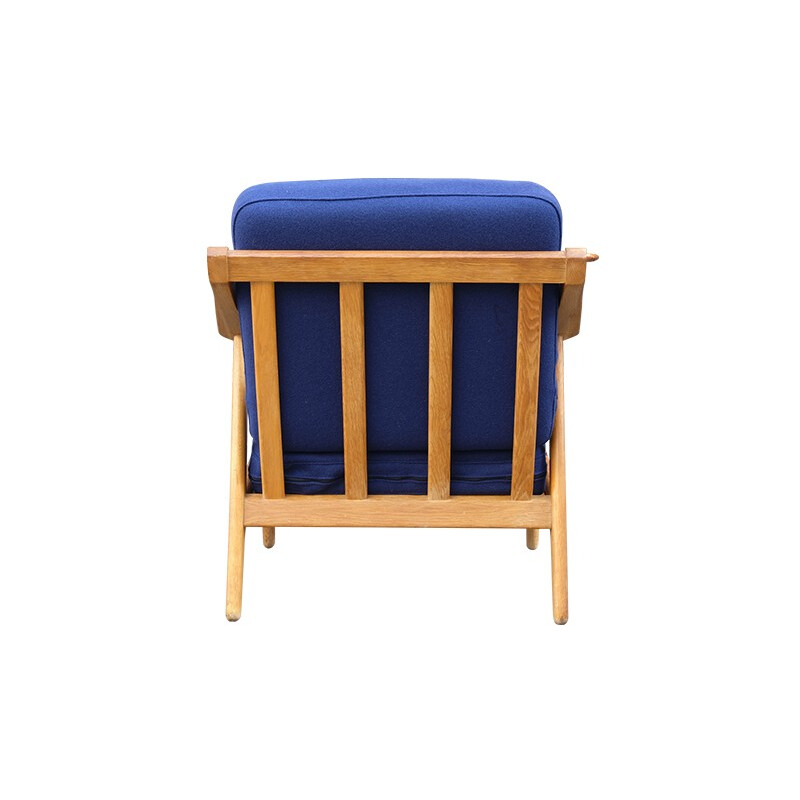 Pair of Laenestole armchairs in blue fabric, H. BROCKMANN-PETERSEN - 1950s