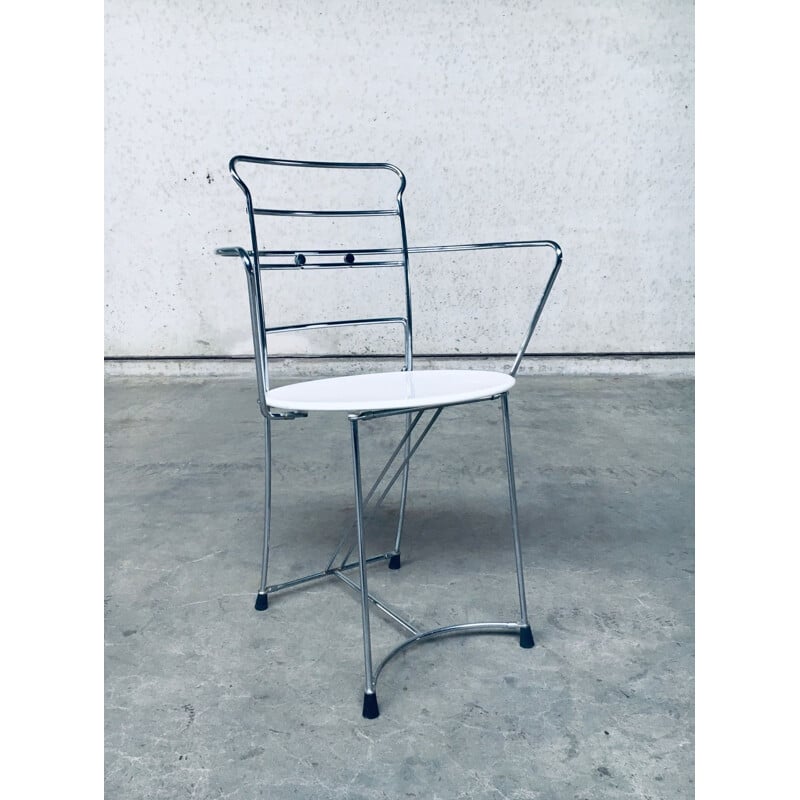 Pareja de sillas vintage de metal cromado "Eridiana" de Antonio Citterio para Xilitalia, Italia 1980