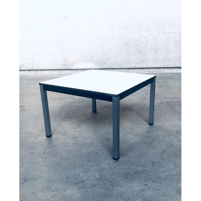 Square faceted vintage coffee table with black metal frame by Friso Kramer for Ahrend De Cirkel, 1970