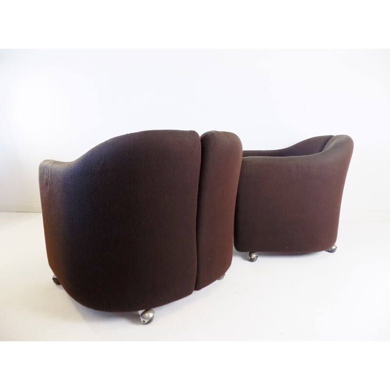 Pair of vintage Tecno Ps142 armchairs by Eugenio Gerli