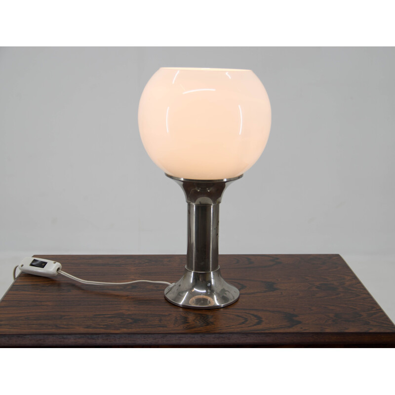 Lampada da tavolo vintage in vetro opalino art déco, 1930
