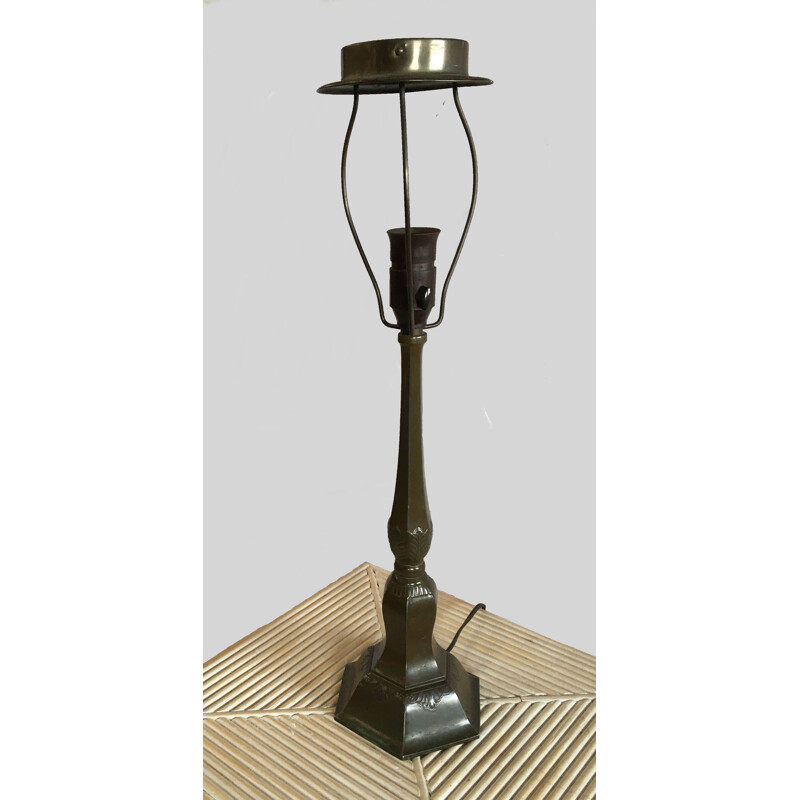 Vintage art deco metal disco table lamp by Just Andersen, Denmark 1930