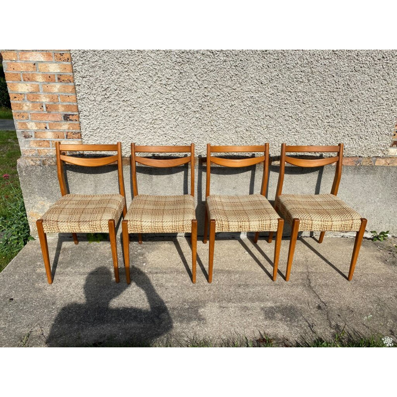 Ensemble de 4 chaises scandinave vintage, 1960