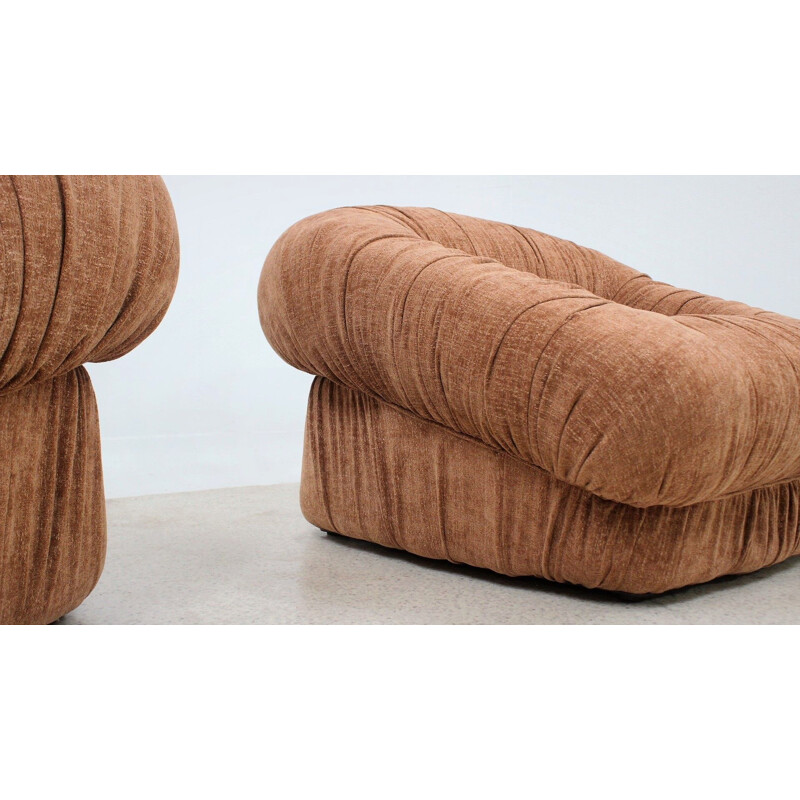 Pair of vintage armchairs by De Pas and D'Urbino & Lomazzi for Dall'Oca, 1970s