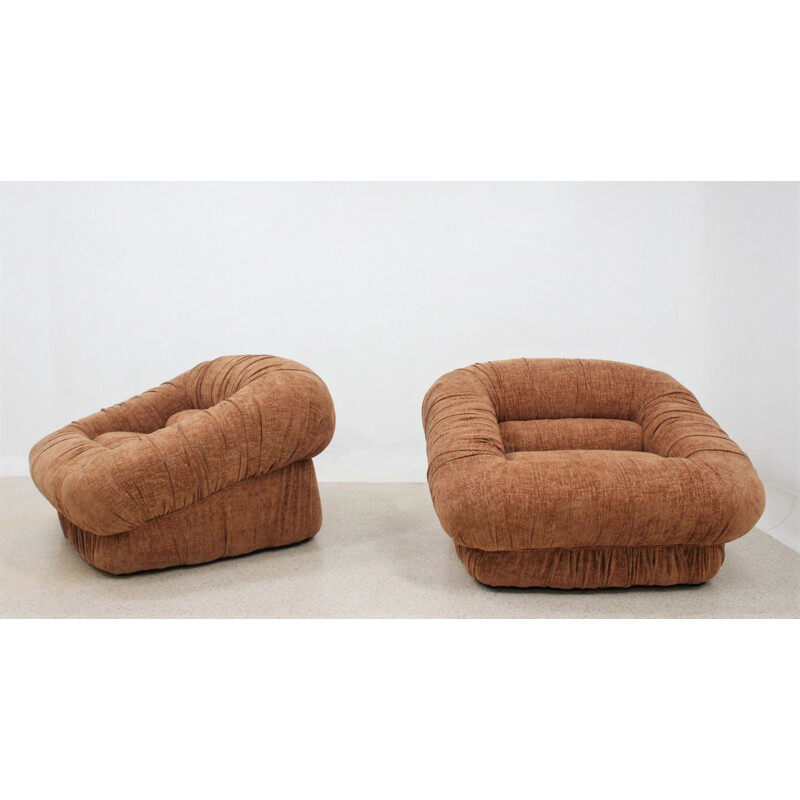 Pair of vintage armchairs by De Pas and D'Urbino & Lomazzi for Dall'Oca, 1970s