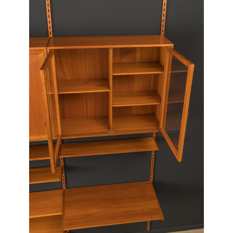 Vintage teak wall unit by Kai Kristiansen for Fm Møbler, Denmark 1960s