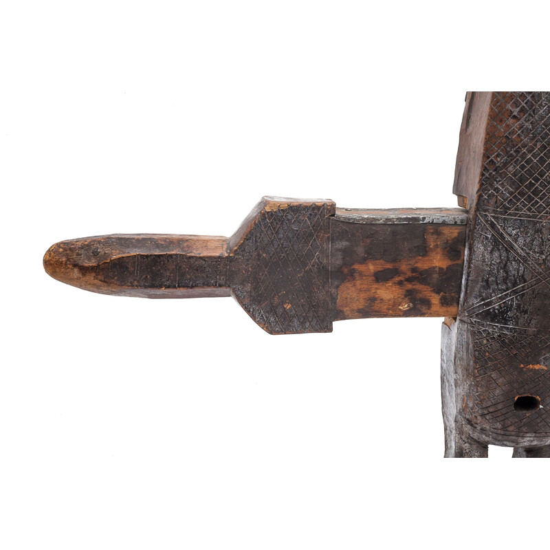 Vintage Dogon granary lock on base