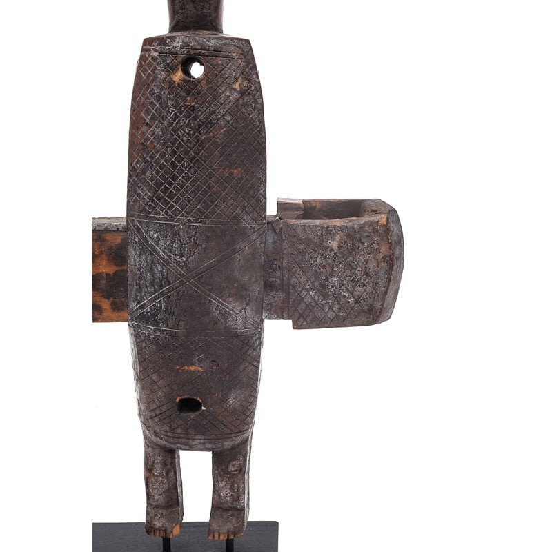 Serrure de grenier vintage Dogon sur socle