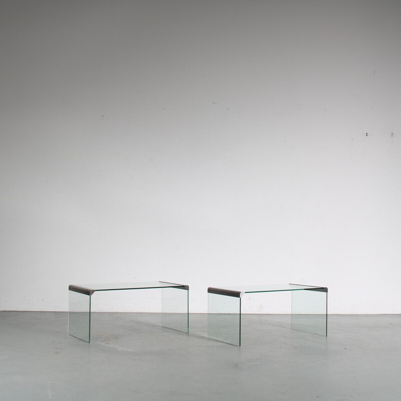 Pair of vintage rectangular side tables by Gallotti & Radice, Italy 1970s