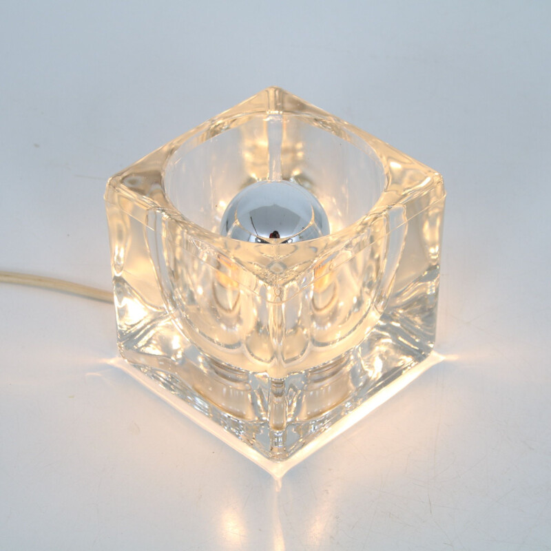 Lampe vintage "glaçon" en verre par Putzler, Allemagne 1960
