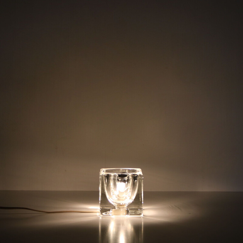 Vintage glass "ice cube" lamp by Putzler, Germany 1960s