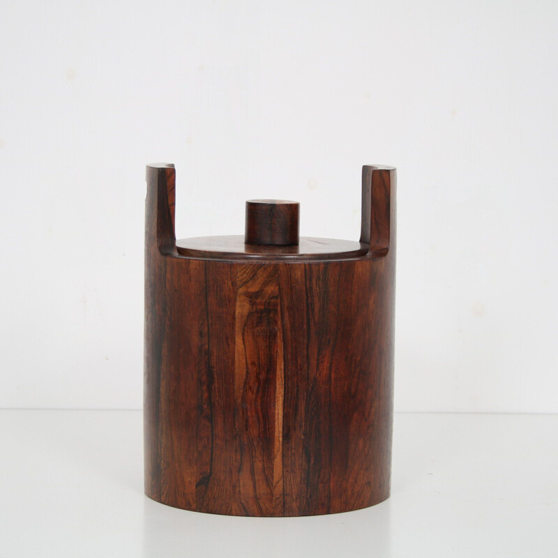 Vintage wooden ice bucket by Jean Gillon, Brazil 1960