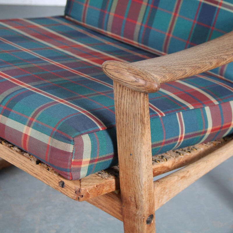 Chaise à bascule vintage en bois de chêne par M. Nissen pour Pastoe, Pays-Bas 1950