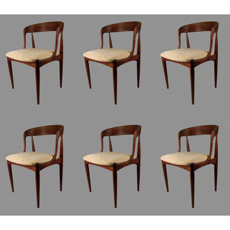 Ensemble de 6 chaises vintage en teck par Johannes Andersen pour Ørum Møbelfabrik, 1965