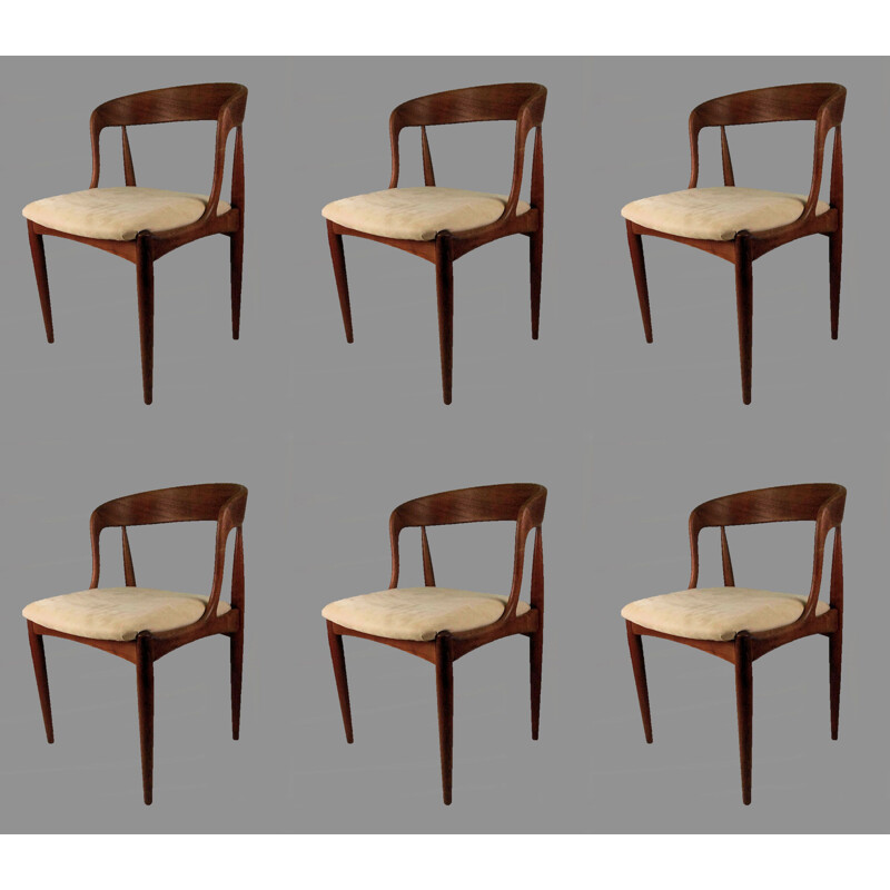 Set di 6 sedie vintage in teak di Johannes Andersen per Ørum Møbelfabrik, 1965