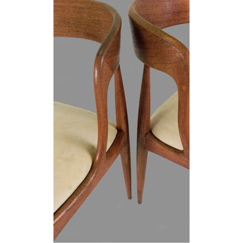 Conjunto de 6 cadeiras de teca vintage de Johannes Andersen para Ørum Møbelfabrik, 1965
