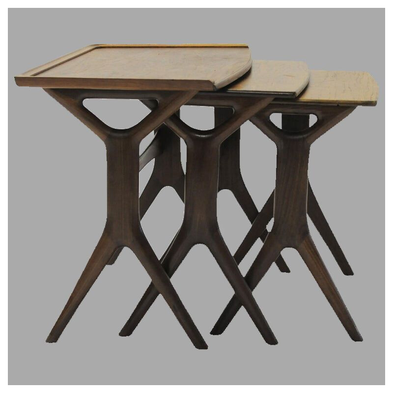 Tables gigognes danoises vintage en teck par Johannes Andersen pour Cfc Silkeborg