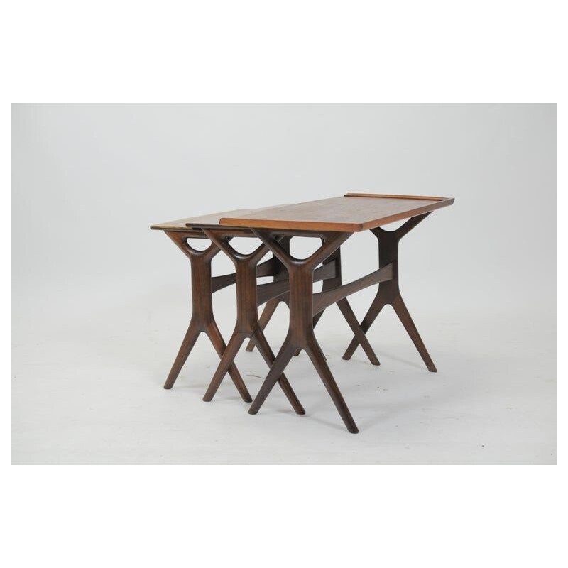 Tavolini vintage in teak danese di Johannes Andersen per Cfc Silkeborg