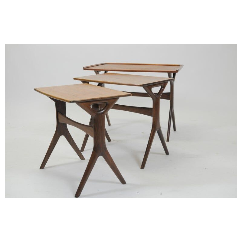 Vintage Danish teak nesting tables by Johannes Andersen for Cfc Silkeborg