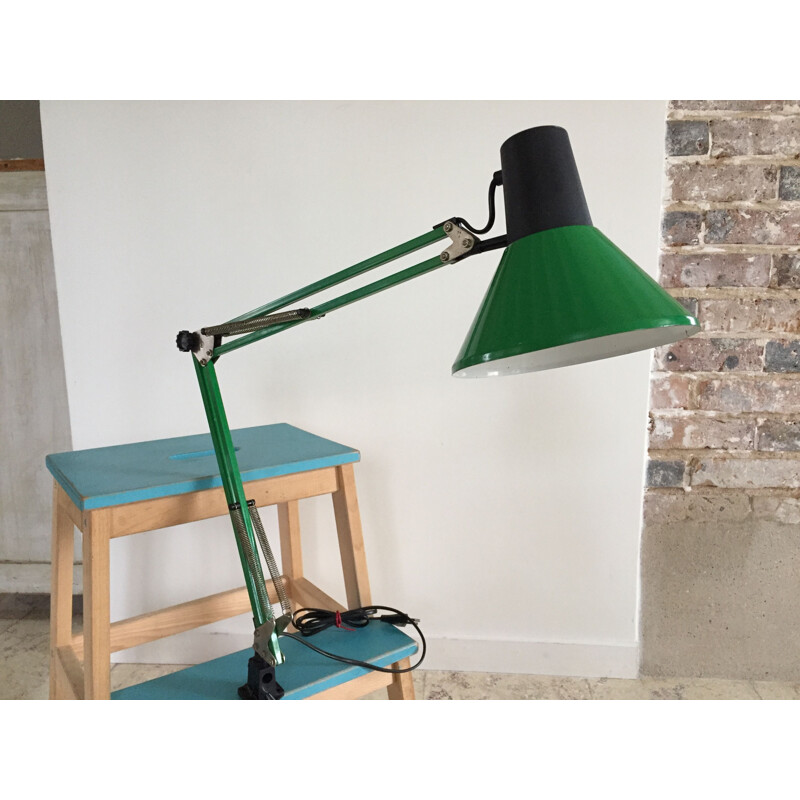 Green industrial architect lamp