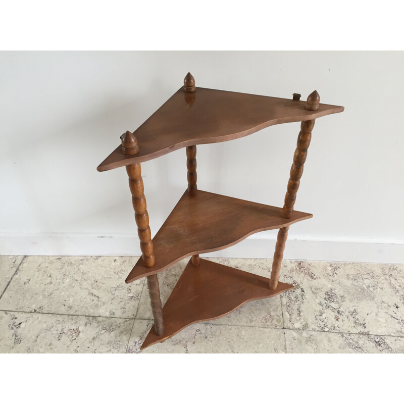 Vintage wooden corner shelf