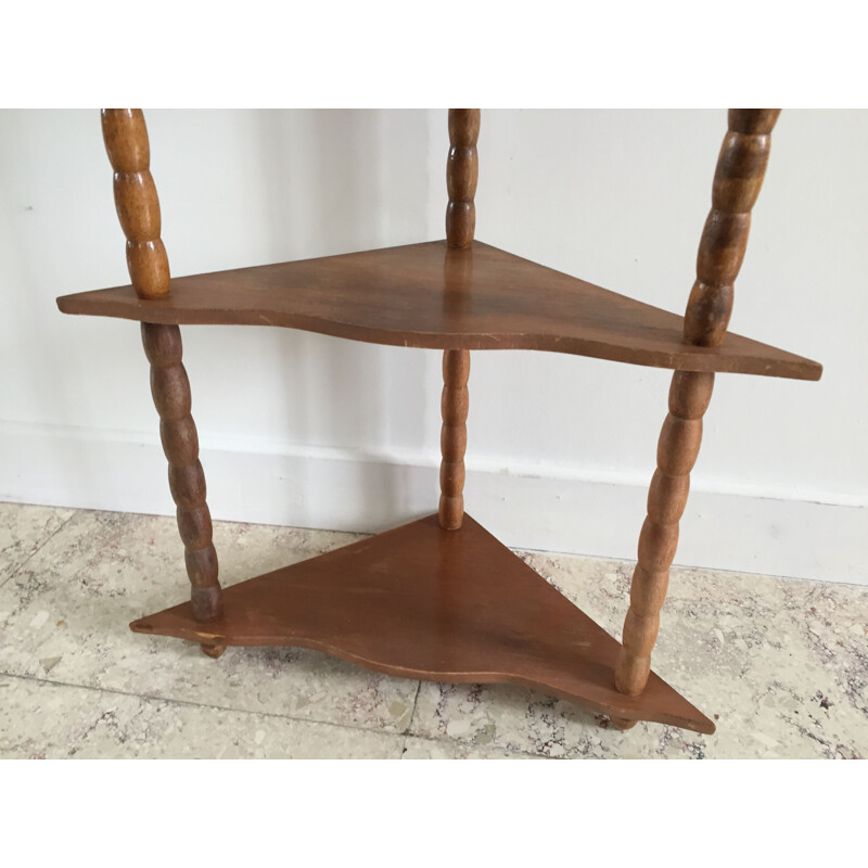 Vintage wooden corner shelf