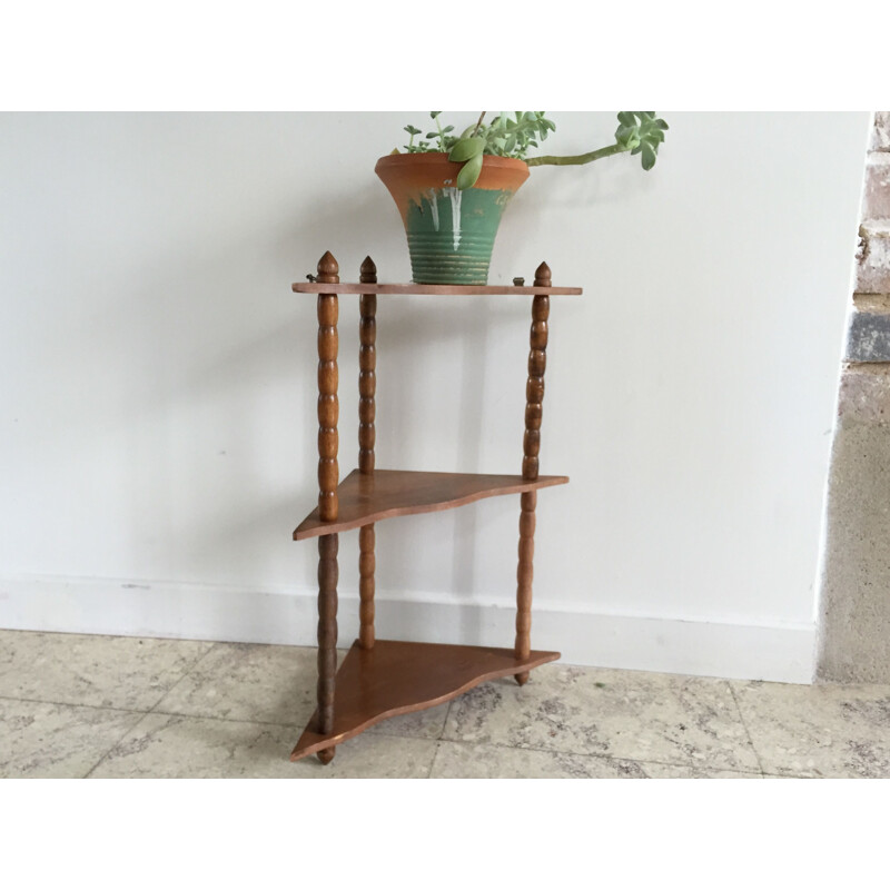 Vintage wooden corner shelf