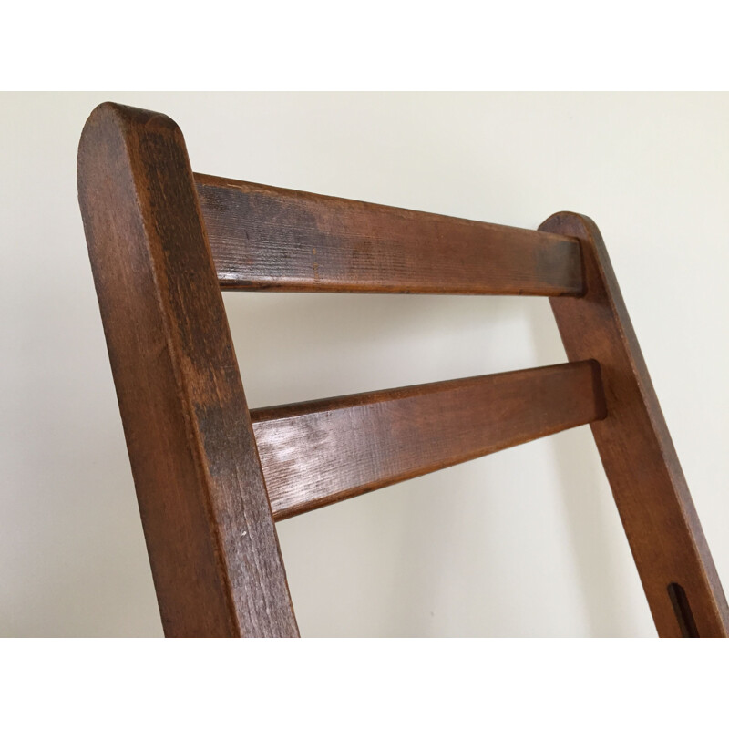 Pair of vintage stamped folding chairs