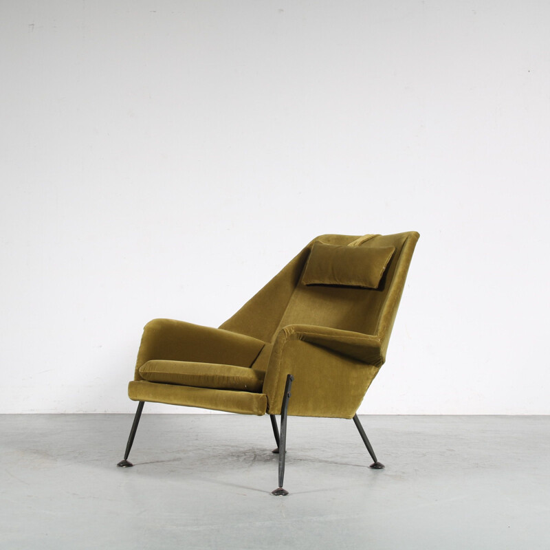 Vintage "Heron" armchair with ottoman by Ernest Race for Race Furniture, United Kingdom 1950