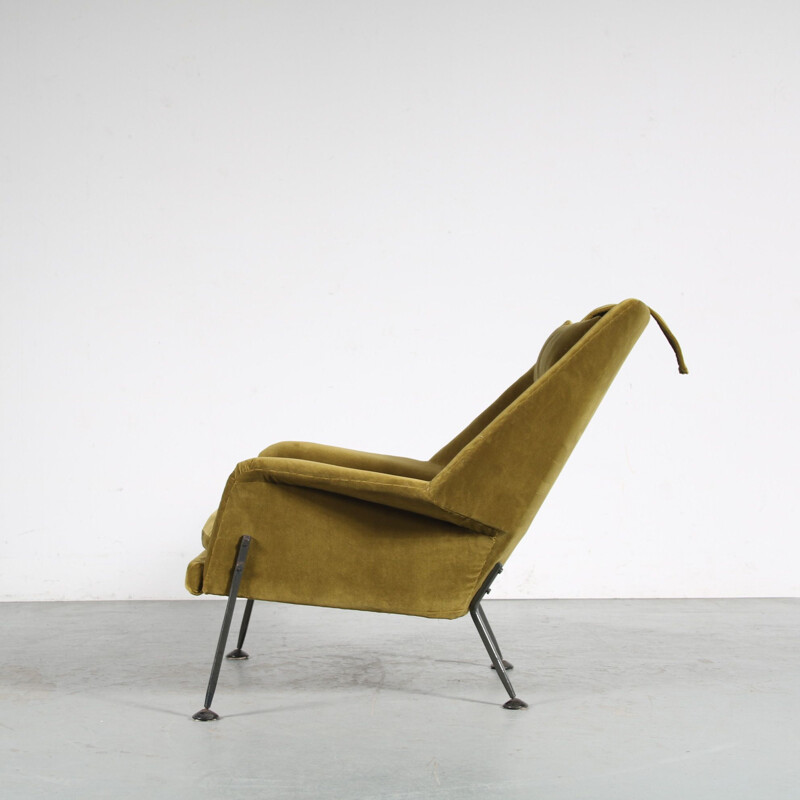 Vintage "Heron" armchair with ottoman by Ernest Race for Race Furniture, United Kingdom 1950