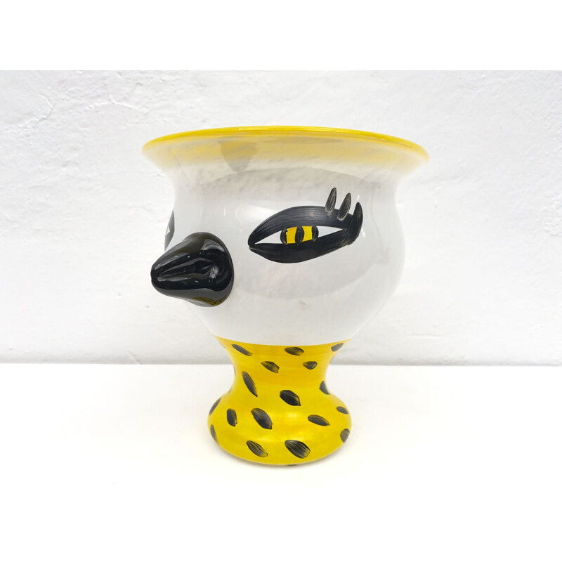 Vase vintage soufflé à la bouche "Somebody" par Ulrica Hydman Vallien pour Kosta Boda, Suède 1990