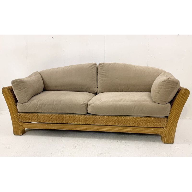 Mid-century rattan sofa, 1960s