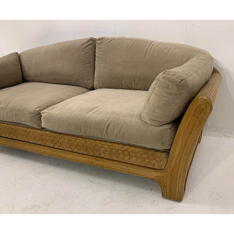 Divano in rattan vintage, 1960