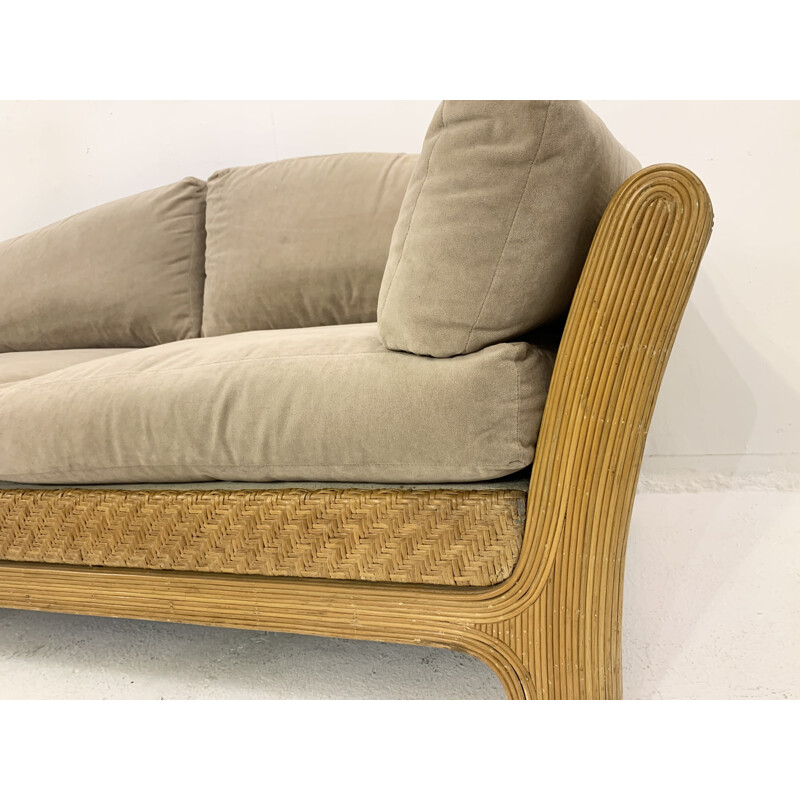 Mid-century rattan sofa, 1960s