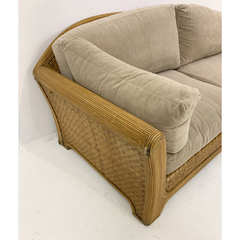 Mid-century rattan sofa, 1960s