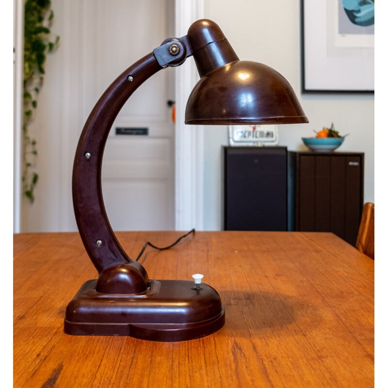 Lampe de bureau vintage en bakélite par Christian Dell pour