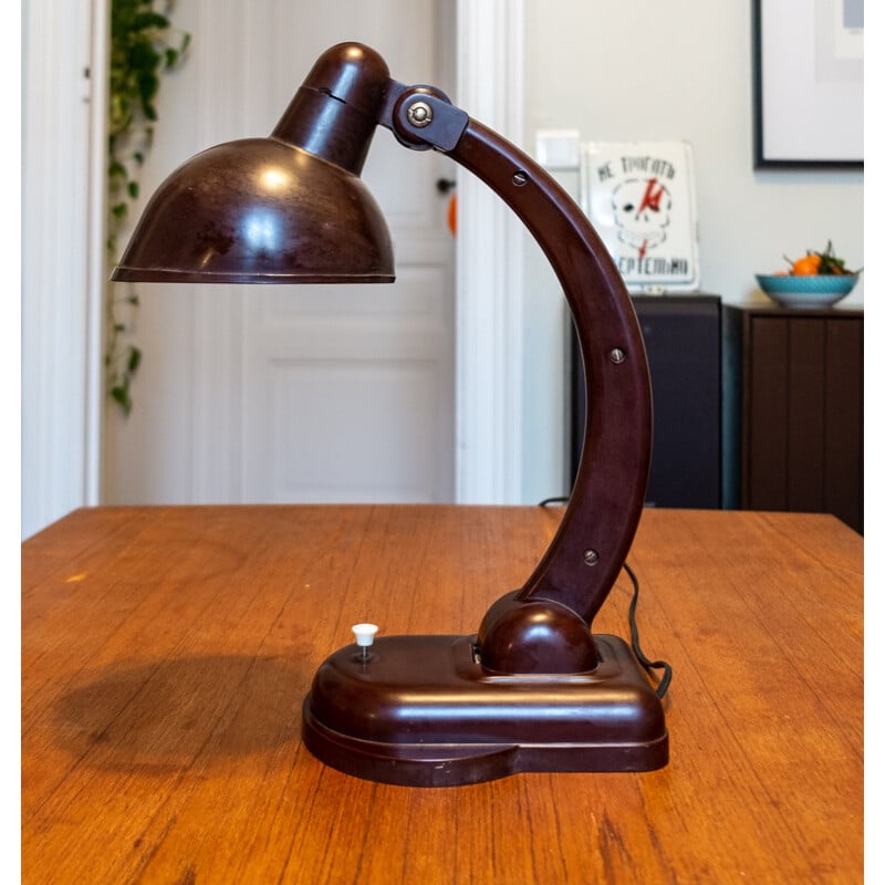 Vintage bakelite desk lamp by Christian Dell for Orehowo Zuewo, 1969