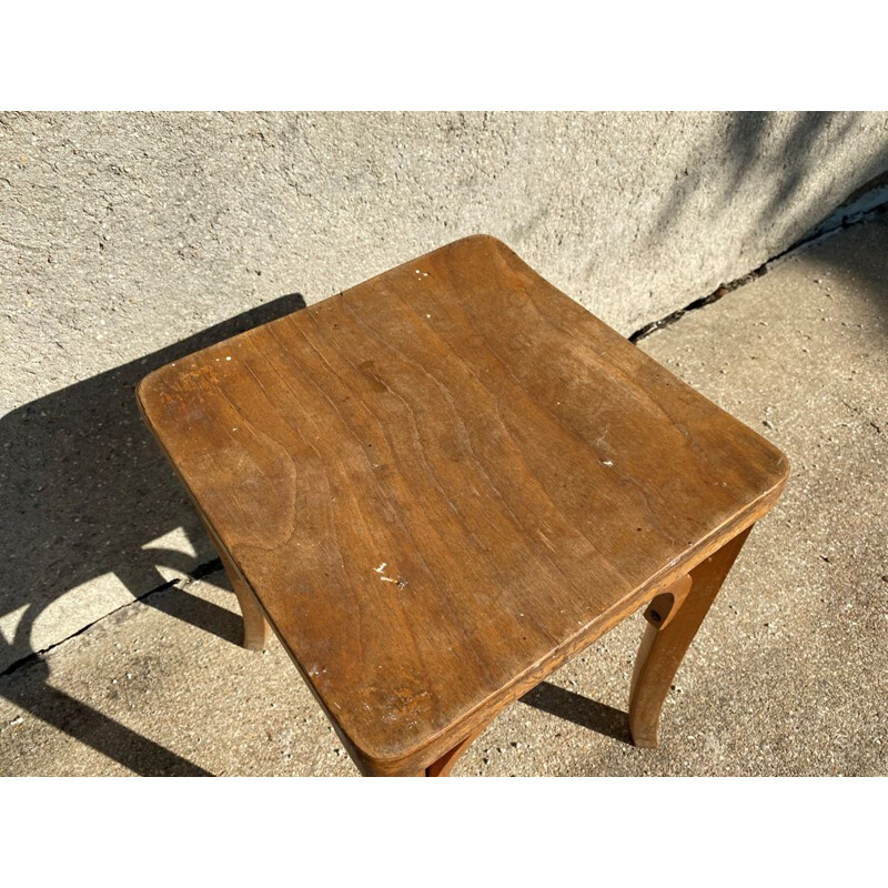 Ensemble de 3 tabourets bas vintage en bois, 1960