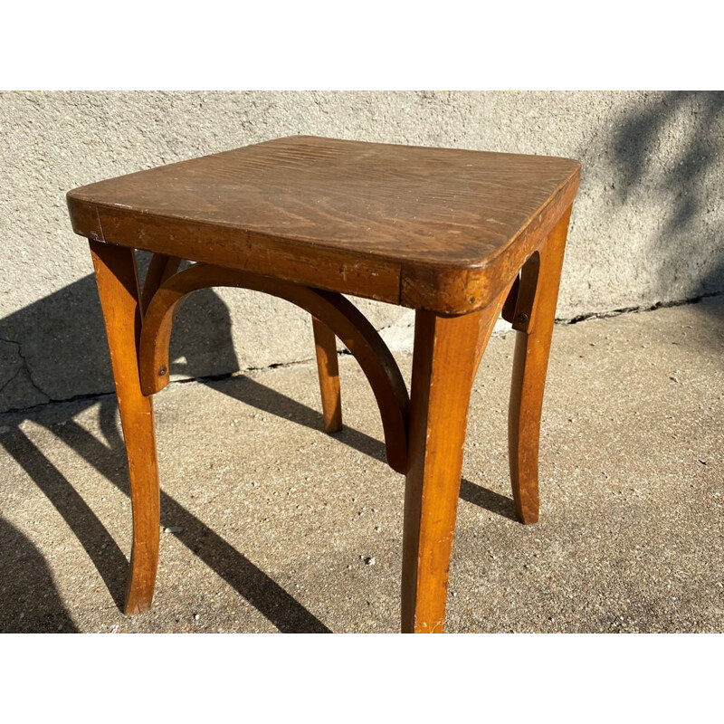 Set of 3 vintage low wooden stools, 1960