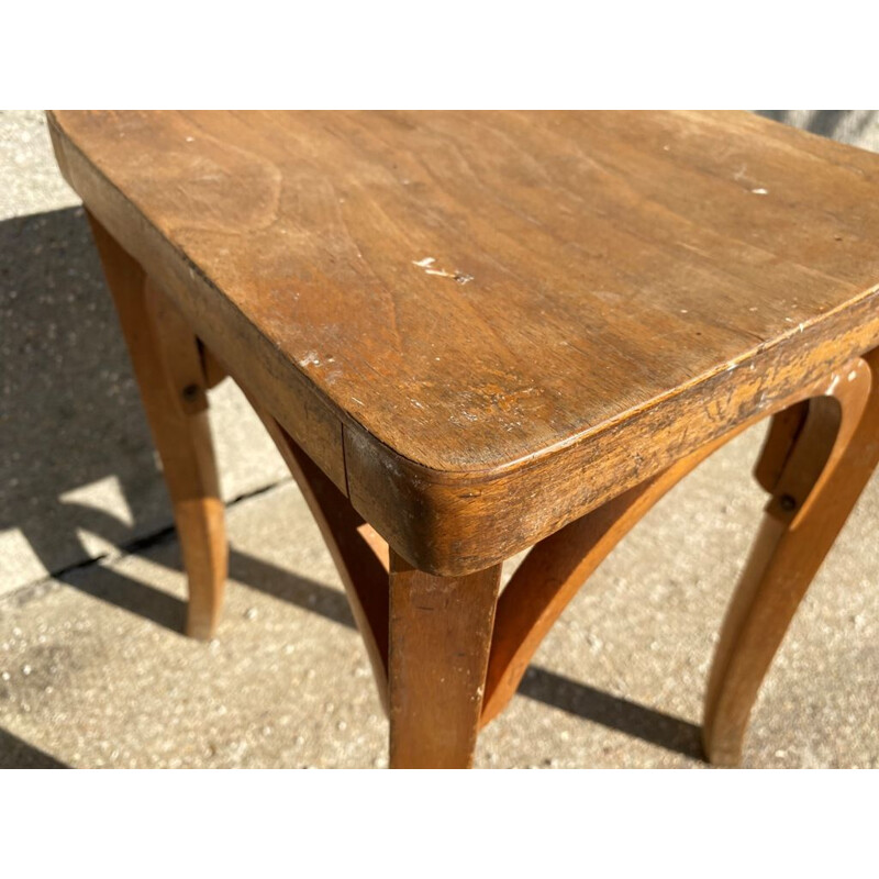 Set of 3 vintage low wooden stools, 1960